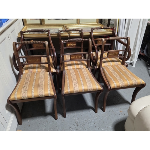 42 - SET OF SEVEN REGENCY STYLE DINING CHAIRS