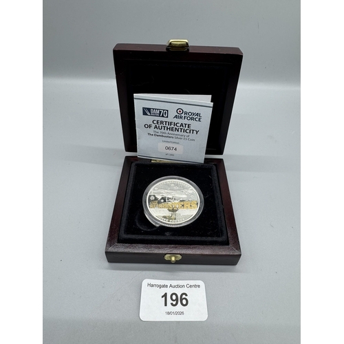 A SILVER £5 COIN FOR THE 70TH ANNIVERSARY OF THE DAMBUSTERS WITH ...