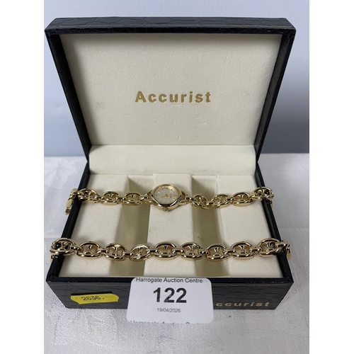 122 - LADIES ACCURIST WATCH WITH MATCHING BRACELET IN GIFT SET BOX