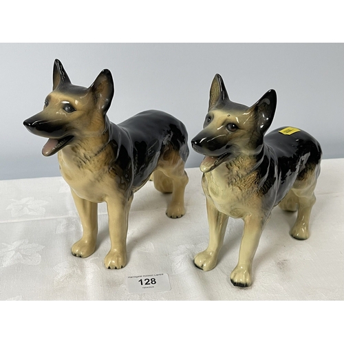 128 - 2 PORCELAIN GERMAN SHEPHERDS