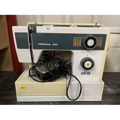 33 - ELNA PRIMULA 410 SEWING MACHINE WITH PEDAL