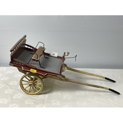 49 - HAND PAINTED VINTAGE HORSE DRAWN CART