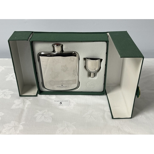 5 - JAMESON WHISKY FLASK WITH FUNNEL NEW IN BOX