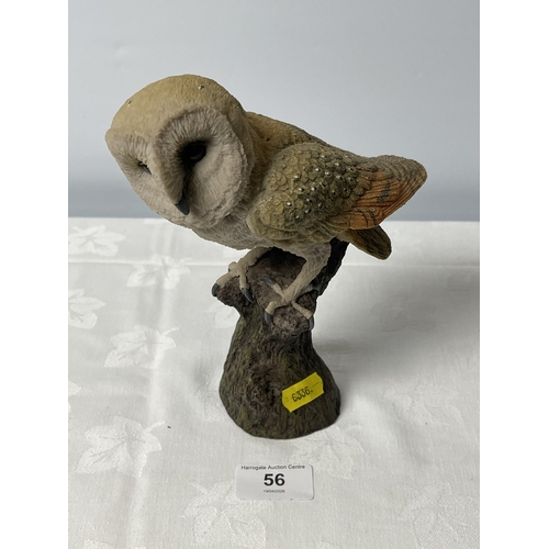 56 - OWL SCULPTURE ON ITS PERCH