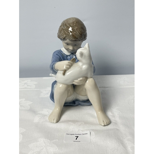 7 - ROYAL COPENHAGEN “GIRL WITH CAT” FIGURINE MODEL NUMBER 4631