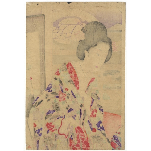 137 - Chikabonu Toyohara, Beauty Triptych, Noble Ladies, Tokugawa EraNoble Ladies in the Tokugawa Era. Ori... 