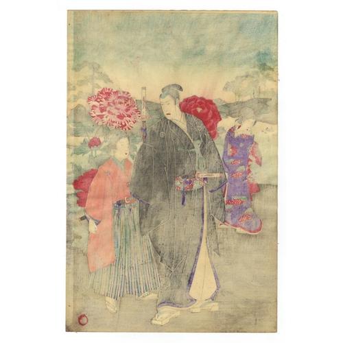 15 - Chikanobu Yoshu, Beauty, Peony Garden, Meiji PeriodPeony Garden from the series 'Twelve Months of Pu... 