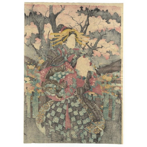 256 - Yoshikazu Utagawa, Beauty, Cherry Blossom, YoshiwaraCherry Blossom in Yoshiwara. Original Japanese W... 