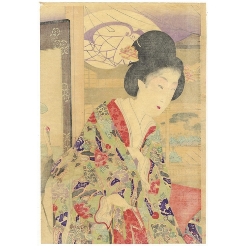 263 - Chikanobu Yoshu, Theatre, Beauties, Bijin-ga, Meiji PeriodEnjoying the Theatre from the series High-... 