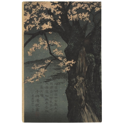 312 - Kobayashi Kiyochika, Japanese Poetry, Tadanori, Noh Theatre, Samurai, Cherry Blossoms, Meiji PeriodT... 