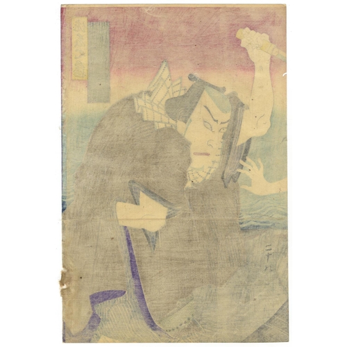 327 - Kunichika Toyohara, Set of 2 Prints, Triptych, Kabuki Play, Theatre, Meiji Period(1) Toji-awase Oden... 