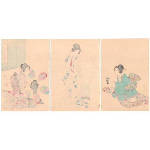 37 - Chikanobu Yoshu, Beauties after Bath, Meiji PeriodAfter Bath from the series 'The Inner Palace of Ch... 