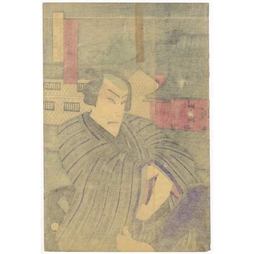 89 - Chikashige Morikawa, Kabuki Actors, Night Time Scene, Meiji PeriodKabuki play, Kumoni Mimagou Ueno n... 