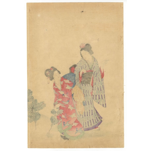 10 - Shodo Yasuda, Beauties, Garden, Triptych, Meiji Artists: Shodo Yasuda (Active in the early 20th cent... 