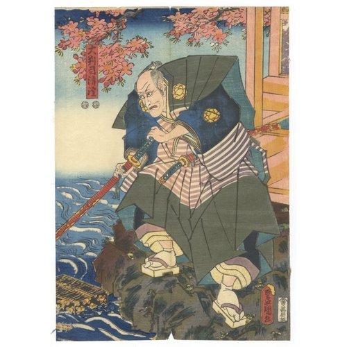 104 - Toyokuni III Utagawa, Kabuki, Imose-yama Onna Teikin, Triptych, Edo Artist: Toyokuni III Utagawa (17... 