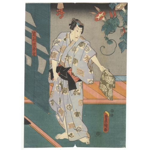 106 - Toyokuni III Utagawa, Kabuki, Ame no Furutera, Triptych, Edo Artist: Toyokuni III Utagawa (1786-1865... 