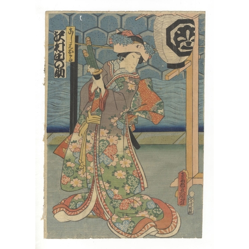 108 - Toyokuni III Utagawa, Kabuki, Chushingura, Fourty-Seven Ronin, Triptych, Edo Artist: Toyokuni III Ut... 