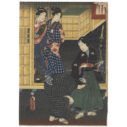 115 - Toyokuni III Utagawa, Genji-e, Genji, Princess Rokujo, Triptych, Edo Artist: Toyokuni III Utagawa (1... 