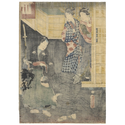 115 - Toyokuni III Utagawa, Genji-e, Genji, Princess Rokujo, Triptych, Edo Artist: Toyokuni III Utagawa (1... 