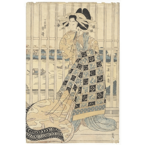 68 - Eizan Kikugawa, Courtesan, Beauty, Japanese Woodblock Print, Artist: Eizan Kikugawa (1786–1864)
Titl... 