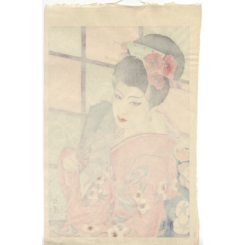 147 - Masamitsu Ota, Actress, Japanese Modern Kabuki, Woodblock print, Artist: Masamitsu Ota (1892 - 1975)... 