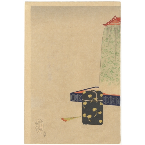 152 - Chikanobu Yoshu, Beauty, Chiyoda, Theatre, Japanese woodblock print, Artist: Chikanobu Yoshu (1838 -... 