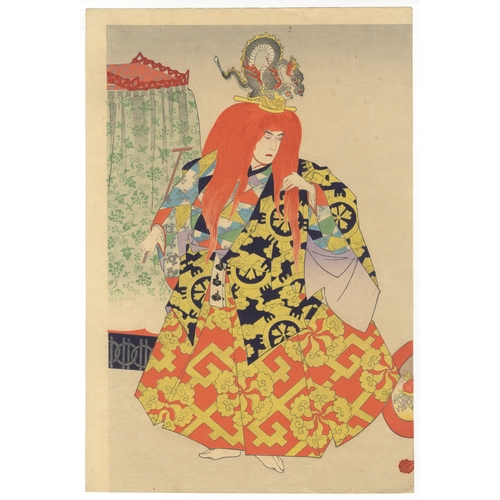 152 - Chikanobu Yoshu, Beauty, Chiyoda, Theatre, Japanese woodblock print, Artist: Chikanobu Yoshu (1838 -... 