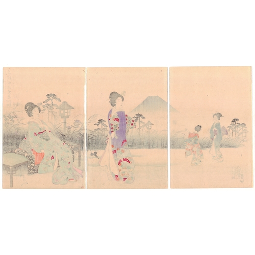 158 - Chikanobu Yoshu, Beauty, Chiyoda, Japanese woodblock print, Artist: Chikanobu Yoshu (1838-1912)
Titl... 