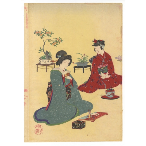 163 - Nobukazu Yosai, Beauty, Etiquette, Japanese woodblock print, Artists: Nobukazu Yosai (1872-1944)
Tit... 