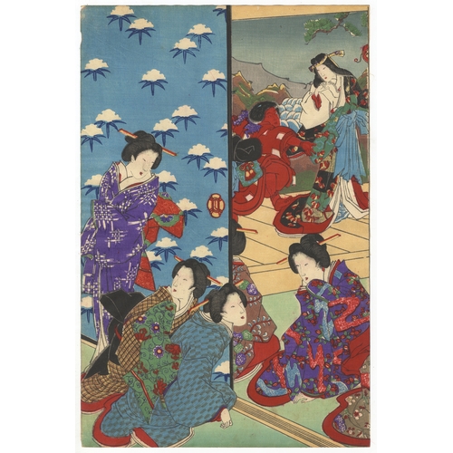 165 - Chikanobu Yoshu, Beauty, End of Year, Japanese woodblock print, Artist: Chikanobu Yoshu (1838-1912)
... 