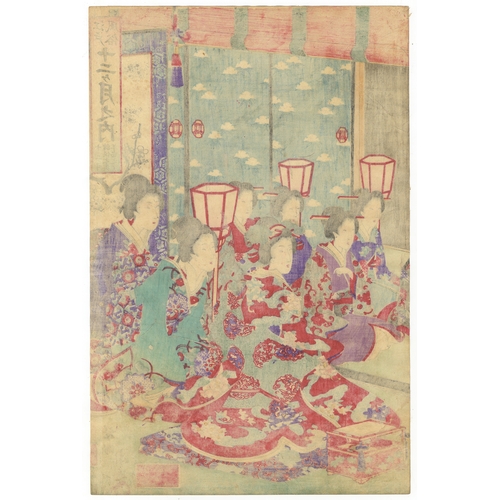 165 - Chikanobu Yoshu, Beauty, End of Year, Japanese woodblock print, Artist: Chikanobu Yoshu (1838-1912)
... 