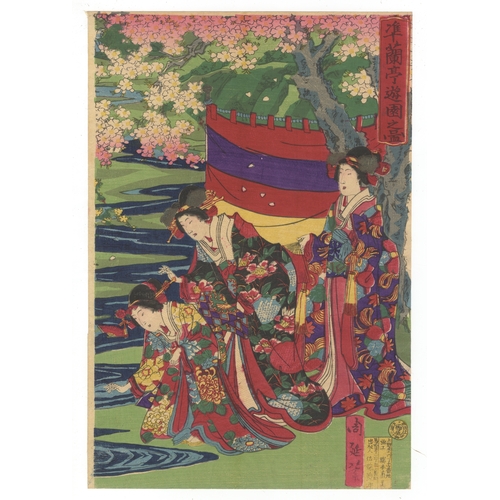 167 - Chikanobu Yoshu, Beauty, Banquet, Japanese woodblock print, Artist: Chikanobu Yoshu (1838–1912)
Titl... 