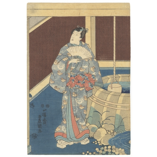 179 - Toyokuni III Utagawa, Genji, Sword, Japanese woodblock print, Artist: Toyokuni III Utagawa (1786 - 1... 