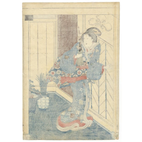 179 - Toyokuni III Utagawa, Genji, Sword, Japanese woodblock print, Artist: Toyokuni III Utagawa (1786 - 1... 