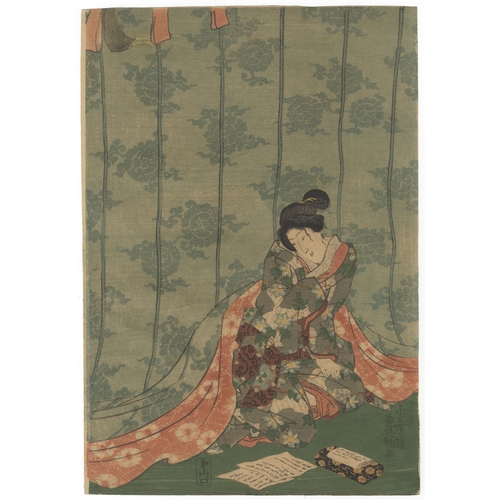 180 - Toyokuni III Utagawa, Genji, June, Japanese woodblock print, Artist: Toyokuni III Utagawa (1886 - 18... 