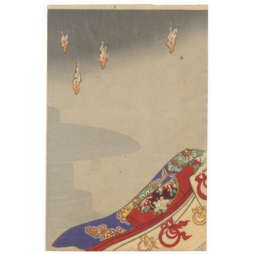 202 - Kunichika Toyohara, Kabuki, Ghost, Theare, Japanese woodblock print, Artist: Kunichika Toyohara (178... 