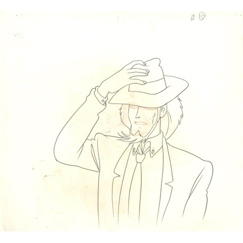 97 - Original Anime Cel with Sketch
Animation series: Lupin the Third (Lupin III)
Character: Daisuke Jige... 