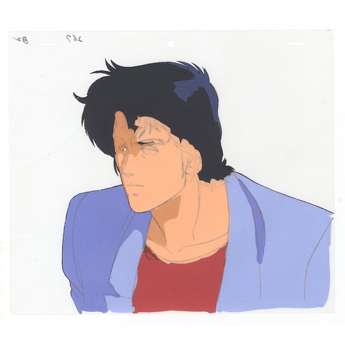 107 - Original Anime Cel with Sketch
Animation series: City Hunter 
Character: Ryo Saeba (Nicky Larson, Si... 