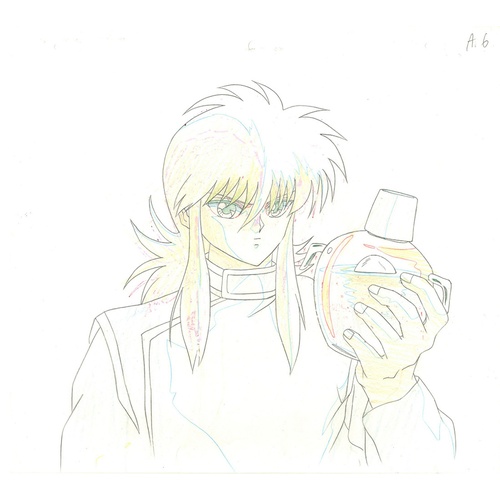 122 - Original Anime Cel with Sketch
Animation series: Yu Yu Hakusho (Yu degli spettri)
Character: Kurama ... 