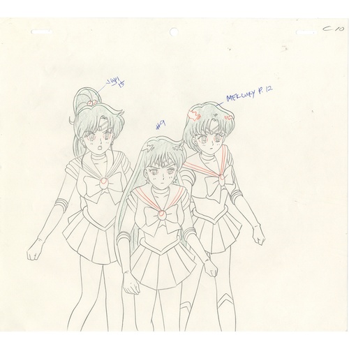 157 - Original Anime Cel with Background and 2 Sketches
Animation series: Sailor Moon (Pretty Guardian Sai... 