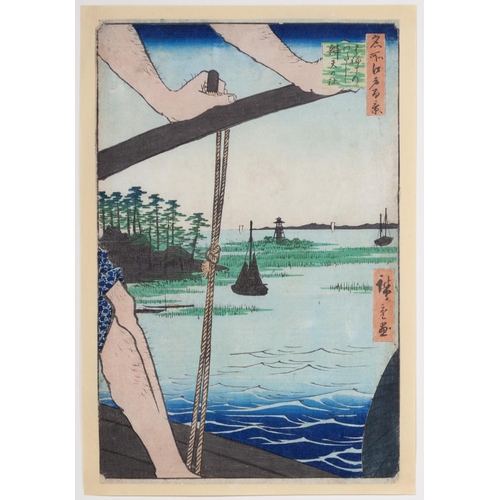 344 - Hiroshige I, Haneda Ferry, Japanese Woodblock Print, Artist: Hiroshige I Utagawa (1797-1858)
 Title:... 