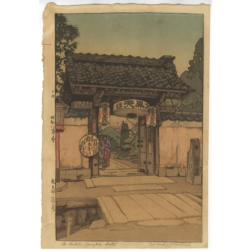 235 - Artist: Hiroshi Yoshida (1876-1950)
Title: A Little Temple Gate
Publisher: Yoshida
Date: 1933
Pencil... 