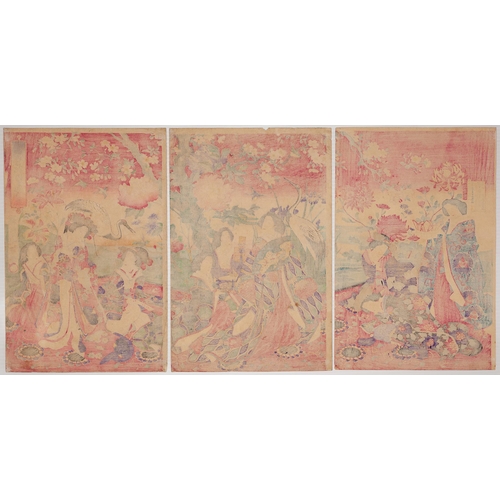 72 - Artist: Chikanobu Yoshu (1838-1912)
Title: Court Ladies in the Modern Style
Publisher: Hatano Tsunes... 