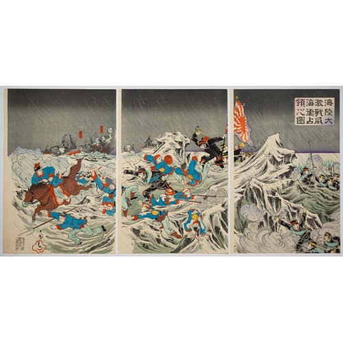 135 - Artist: Kokunimasa (1848-1920)
Title: Fierce Battle at Weihaiwei
Series title: The First Sino and Ja... 