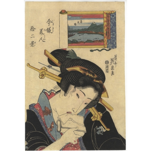 25 - Artist: Eisen Keisai (1791-1848)Title: FlirtySeries title: Twelve Views and Beauties in Modern Sty... 