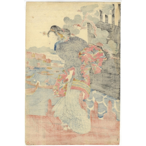 26 - Artist: Keisai Eisen (1790-1848)
Title: 'Girl at the River Bank'
Publisher: Sanoya Kihei
Date: c.181... 