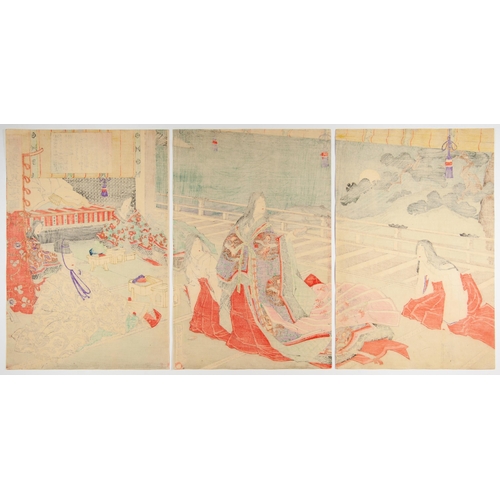 36 - Artist: Chikanobu Toyohara (1838-1912)Title: Moon Viewing Banquet at Yoshino Imperial PalacePublis... 