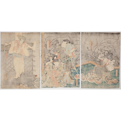 64 - Artist: Toyokuni III Utagawa (1786-1865)
Title: Kabuki Play, Higashiyama Sakura Zoshi
Publisher: Tsu... 