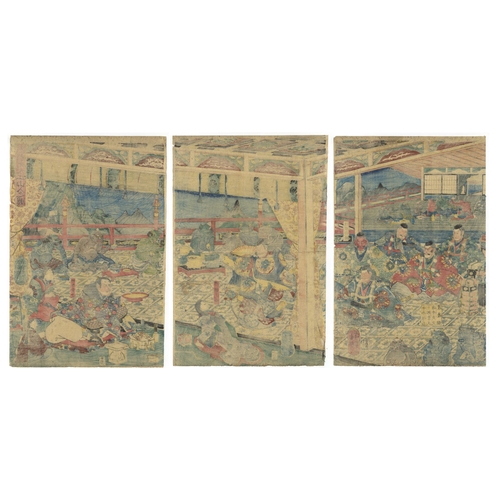 65 - Artist: Yoshikazu Utagawa (Active in 1850s-1870s)
Title: Minamoto no Yorimitsu (Raiko) Meeting Demon... 