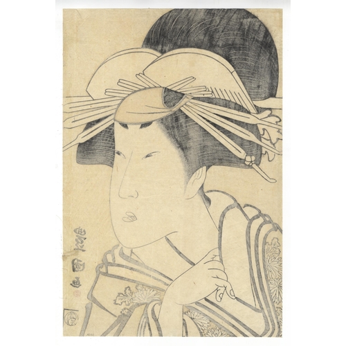 100 - Artist: Toyokuni I Utagawa (1769 - 1825)
Title: Kabuki actor, Segawa Kikunojo
Publisher: Tsuruya Kin... 